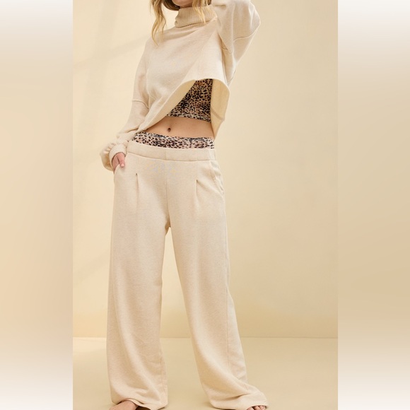 aerie Pants - Aerie Cozy New Heights Fleece Trouser Cozy Soft High Waist Pants Relaxed Fit L